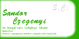 sandor czegenyi business card