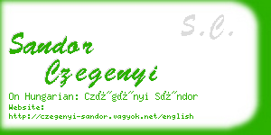 sandor czegenyi business card